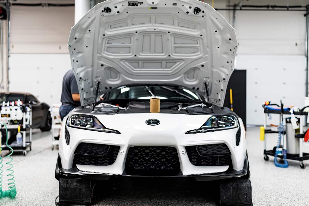 2023 Toyota Supra white full front ppf and tint